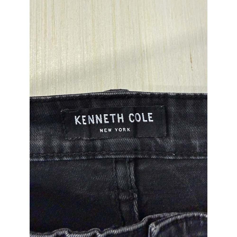 Kenneth Cole Men's Straight Leg Jeans Black Denim 5-Pocket Button Zip - Picture 4 of 9